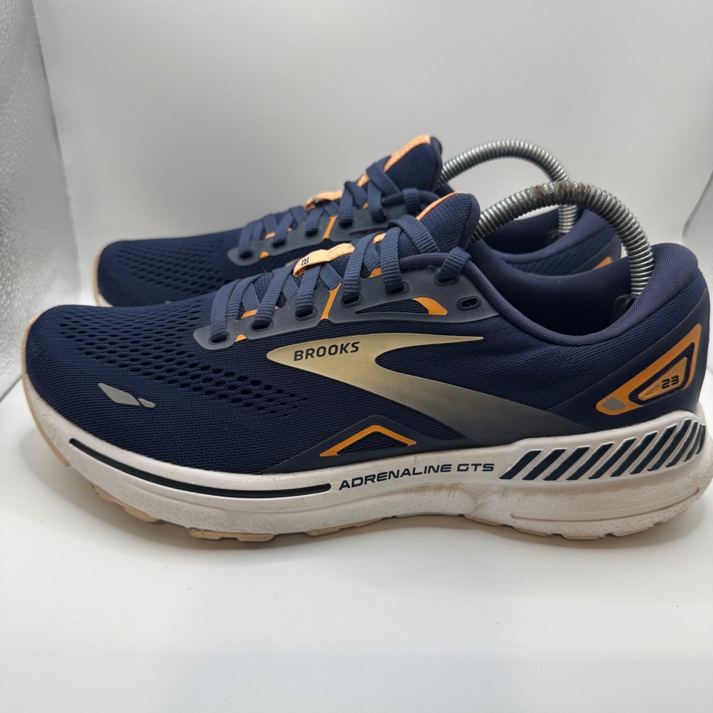 Brooks 10 Adrenaline GTS 23 Running Shoes Womens Navy Orange Stability Sneaker